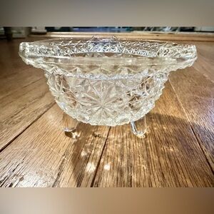 Elegant Vintage Crystal Glass Ashtray